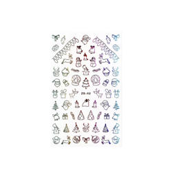 Christmas Colorful Rainbow  Nail Art Sticker - Design ZS-52