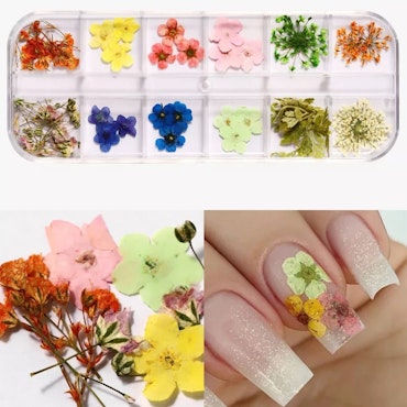 Mixed Dried Flower Nail Deco - Style C