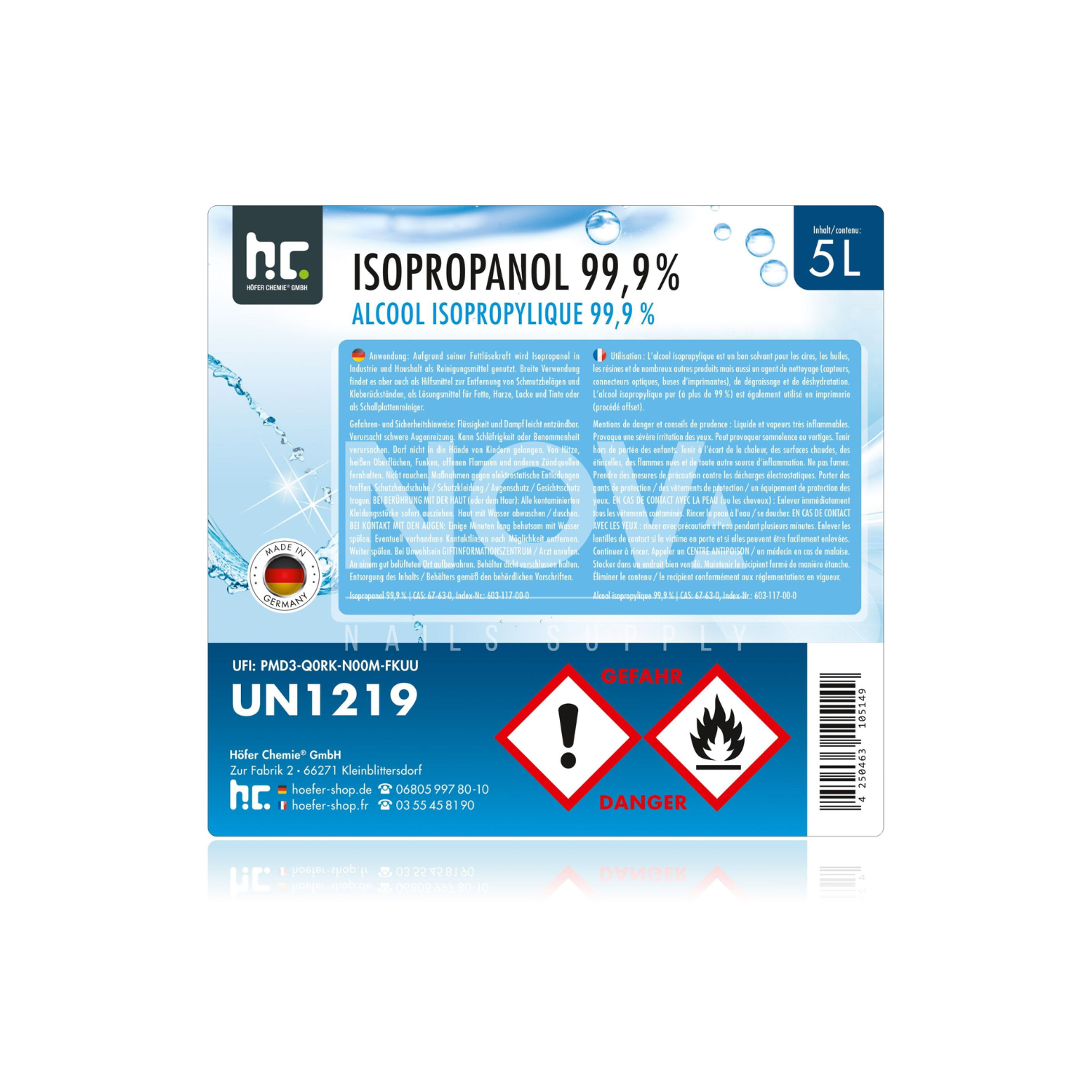 Isopropanol (IPA) 99,9% - 5 liter