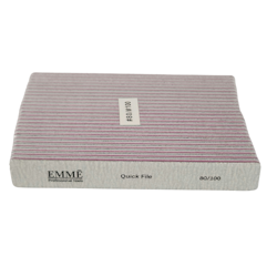 Emme Nail File Jumbo Square Zebra Grit 80/100 (25 pcs/pack)