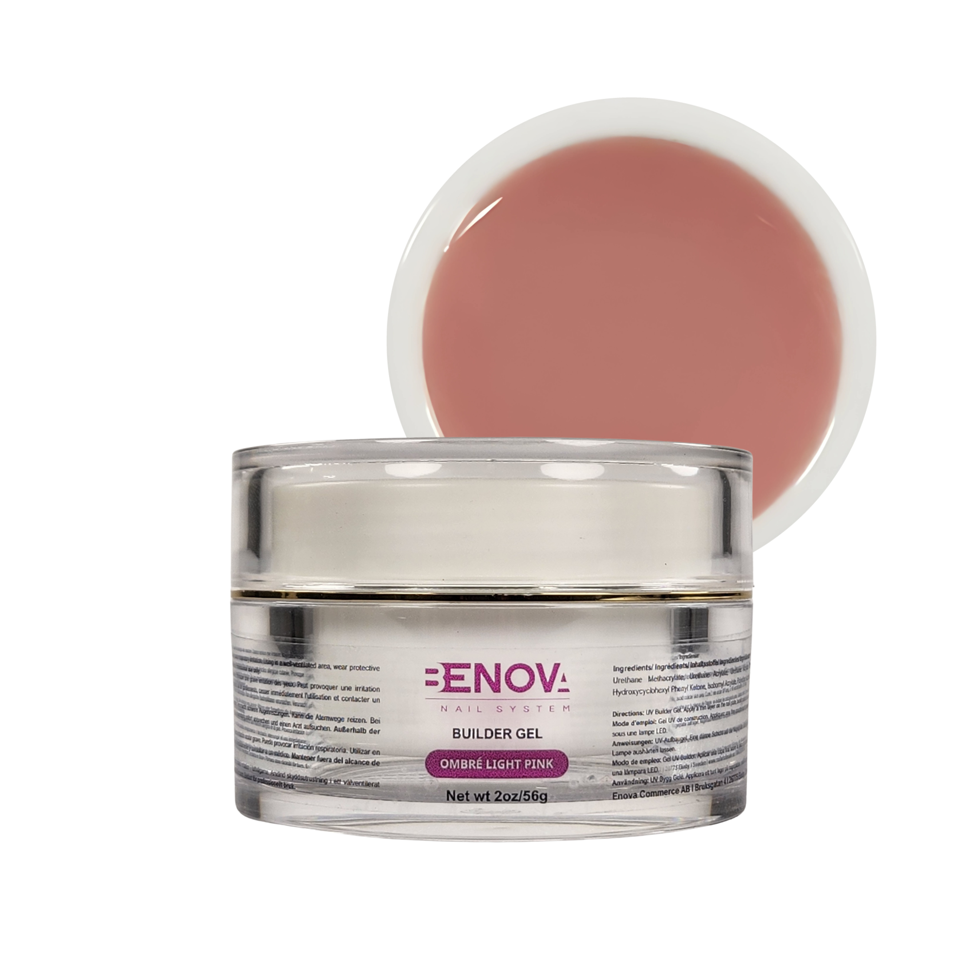 BENOVA Builder Gel - OMBRE LIGHT PINK 2oz/56g
