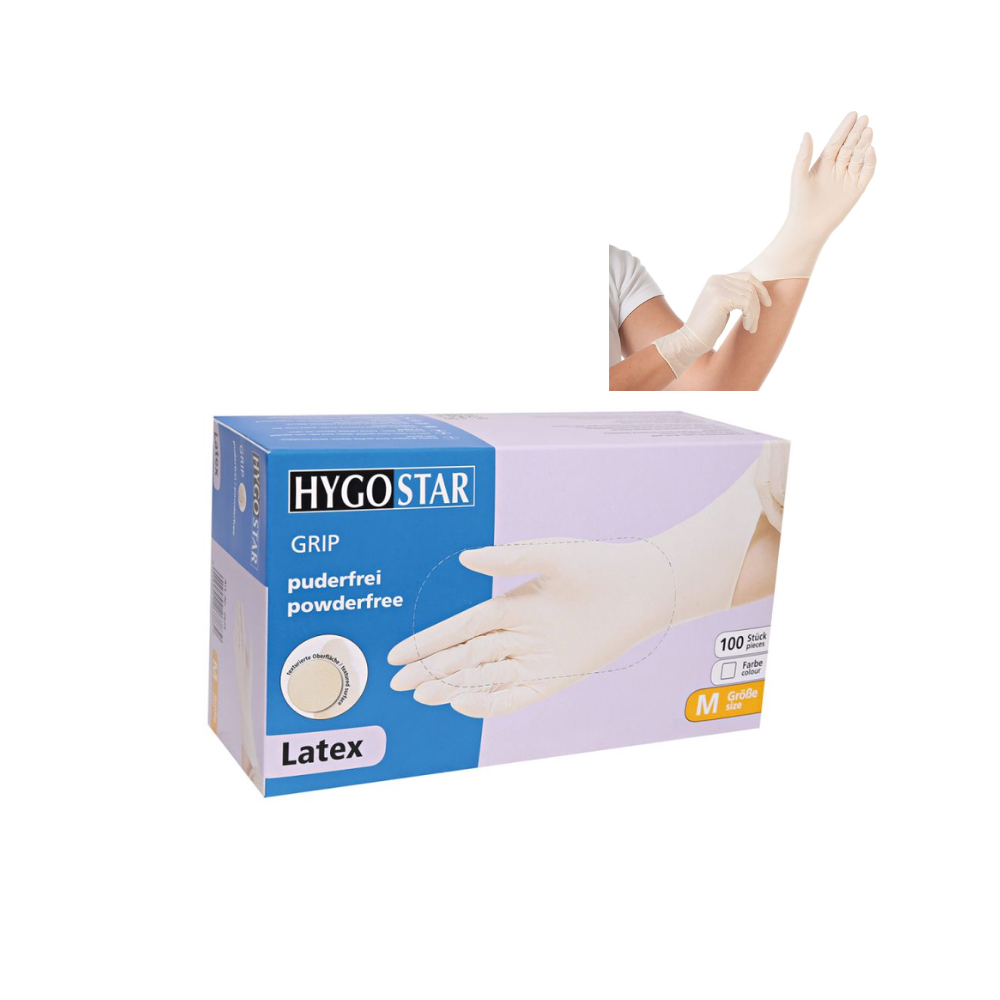 HYGOSTAR Latex Gloves Powder Free - Small (BOX 10 PACK)