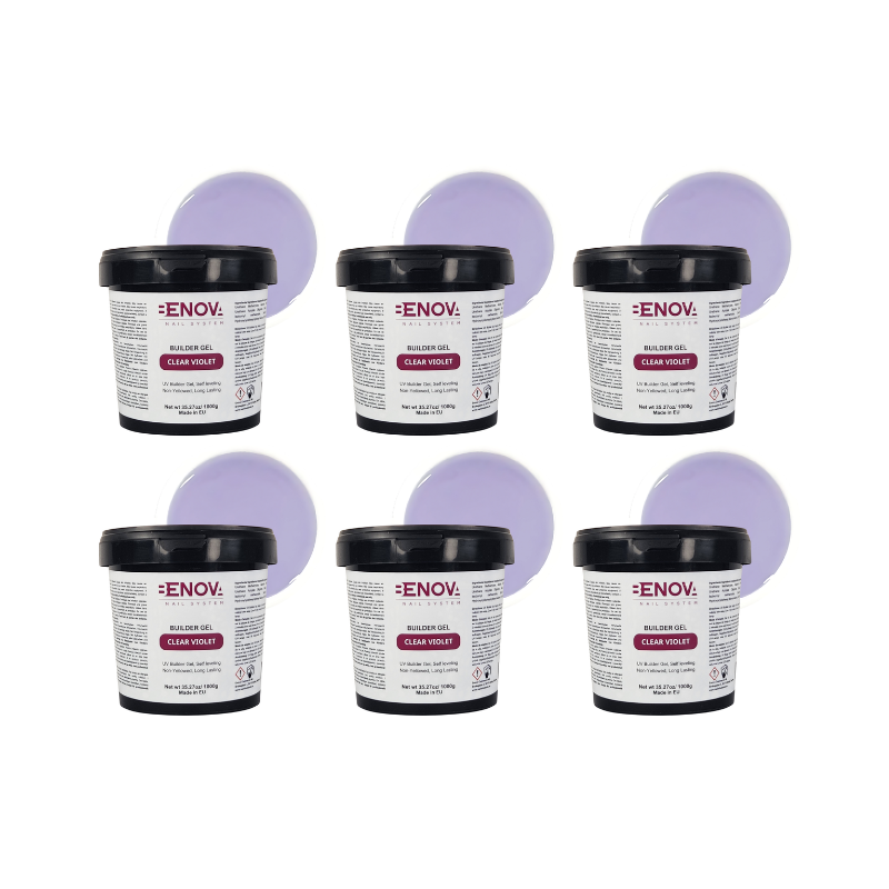 BENOVA Builder Gel - CLEAR VIOLET Pack 6pcs x 1000g