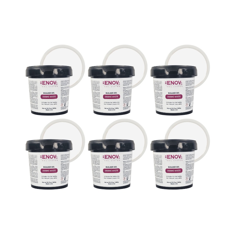 BENOVA Builder Gel - OMBRE WHITE - Pack 6pcs x 1000g