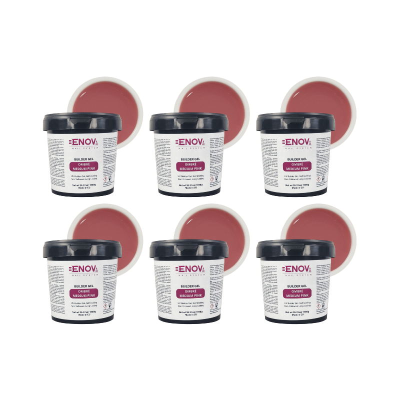 BENOVA Builder Gel - OMBRE MEDIUM PINK - Pack 6 x 1000g