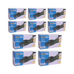 HYGOSTAR Latex Gloves Powder Free - Black Diablo Small (BOX 10 PACK)