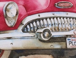 Akvarellmålning Buick Roadmaster Convertible 1953