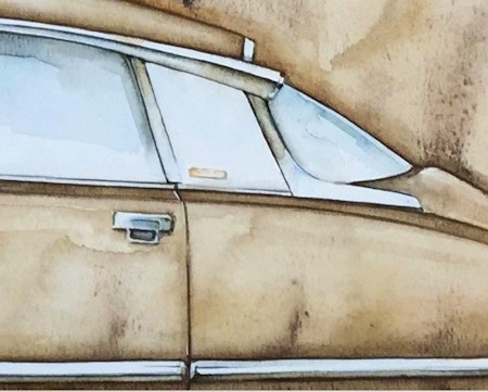 Akvarellmålning Citroën DS23 Pallas
