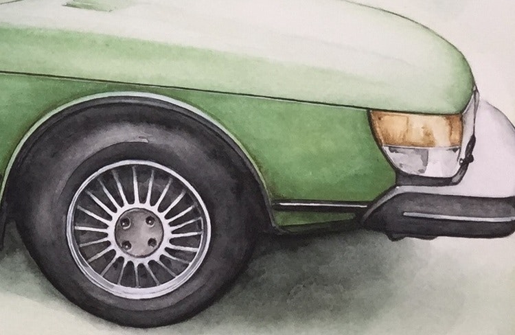 Fine Art Print - SAAB 900 Acaciagrön