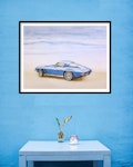 Fine Art Print Chevrolet Corvette Sting Ray 1963 Inramad exempel