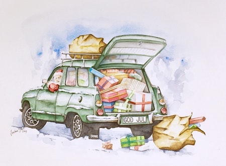 Julkortspaket 10 st Julkort SAAB+Volvo