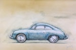 Akvarellmålning Porsche 356 A