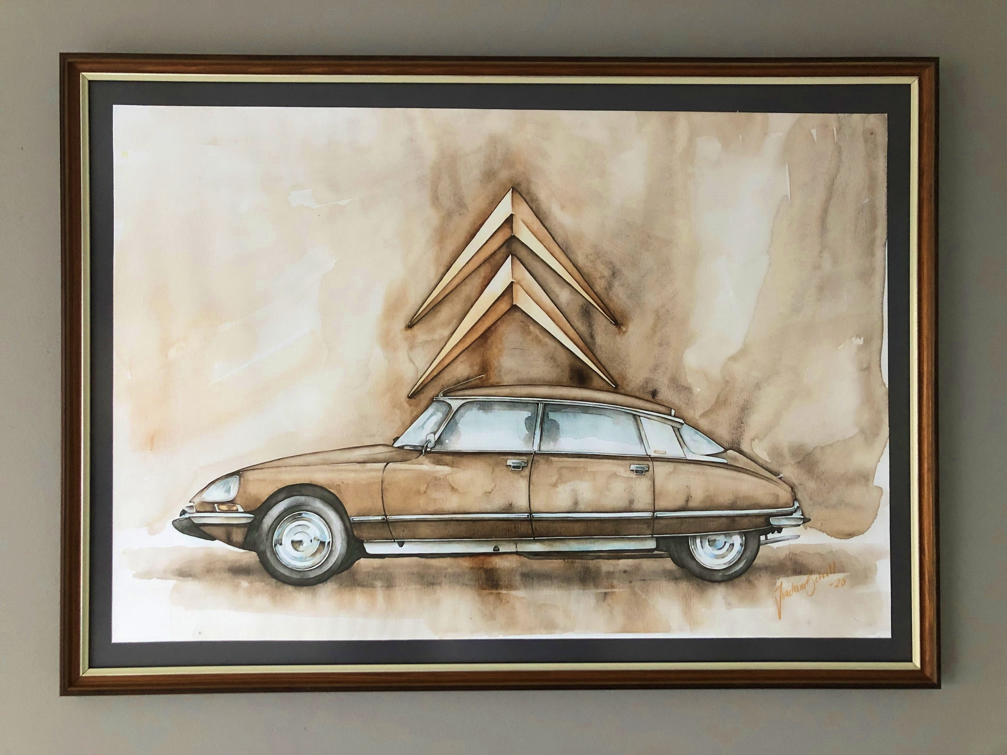 Akvarellmålning Citroën DS23 Pallas