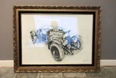 Akvarellmålning Bentley 3-litre 1925