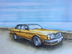 Akvarellmålning Volvo 262C