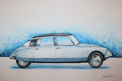 Akvarellmålning Citroën DS