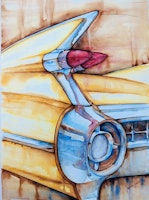 Akvarellmålning Cadillac 1959