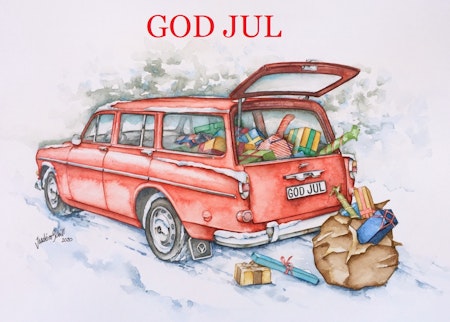 Volvo Amazon GOD JUL - Julkort 10st