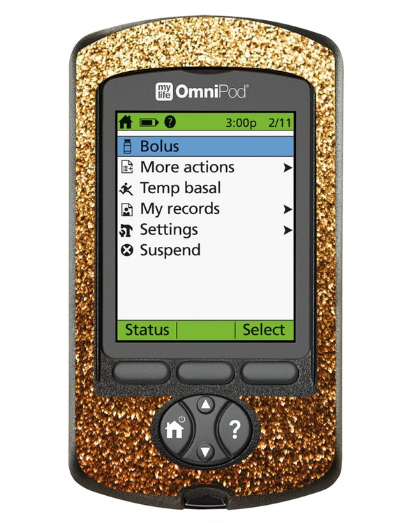 Omnipod PDM Sticker - Gold Glitter