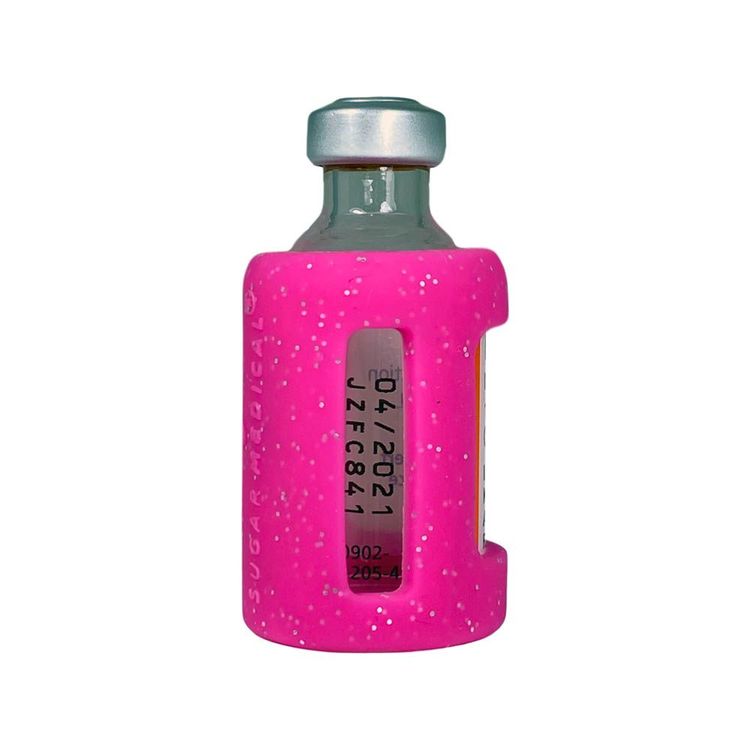 Insulin Vial Protective Silicone Sleeve Glitter Pink