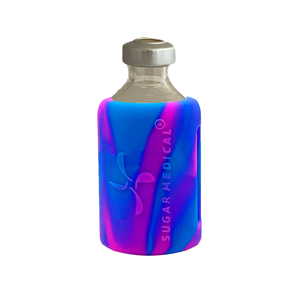 Insulin Vial Protective Silicone Sleeve - Pink Blue