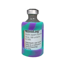 Insulin Vial Protective Silicone Sleeve - Purple Green