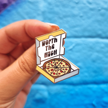 Worth the high Yellow Pizza High Sticker