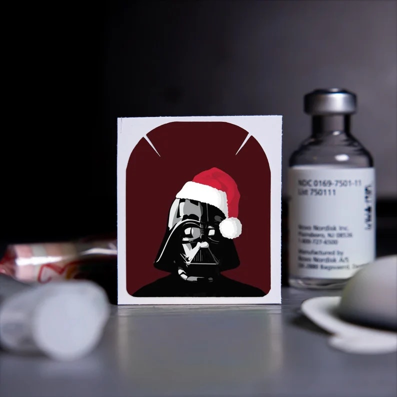 Stickers Omnipod - Darth Vader Santa Hat