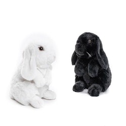 Kaniner 2 st 20 cm svart och vit