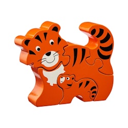 Pusseldjur Tiger med unge