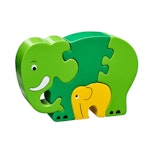 Pusseldjur Elefant med unge