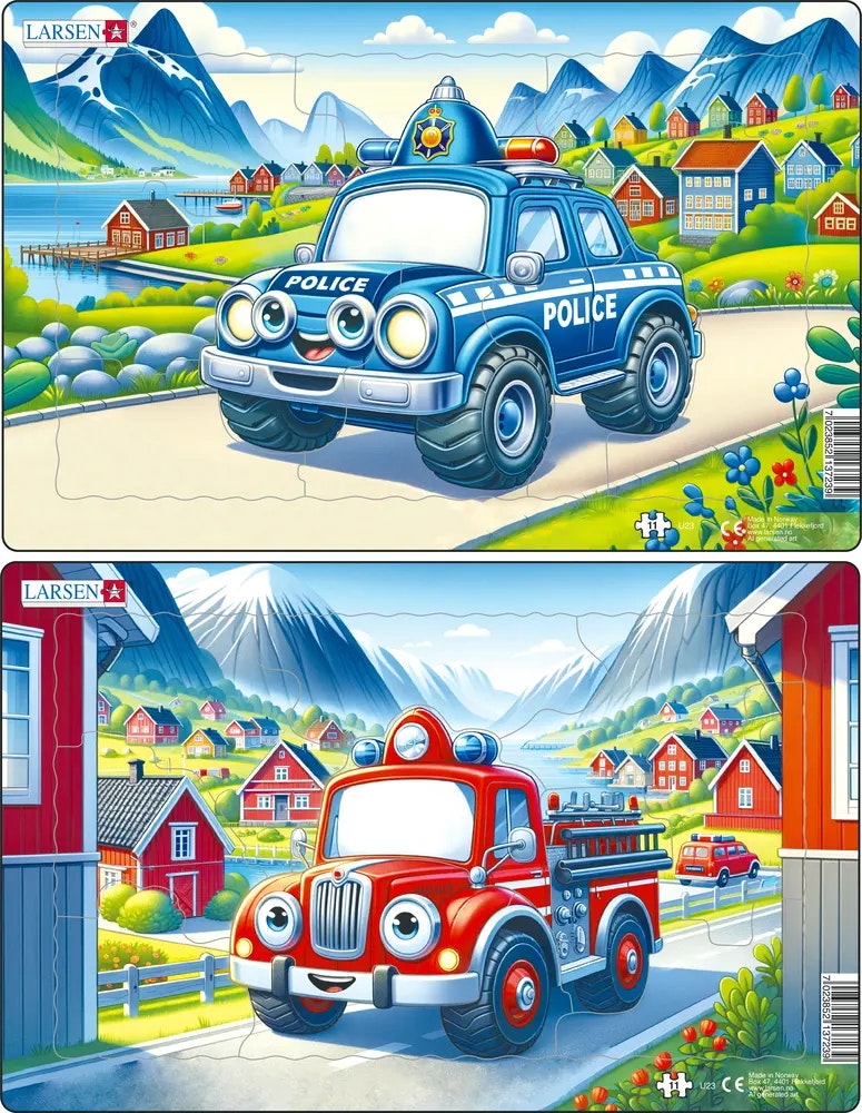 Brandbil och polisbil - Larsen