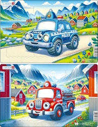 Brandbil och polisbil - Larsen