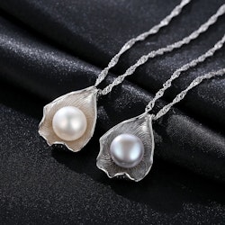 SILVER HALSBAND - Pearl N1008040