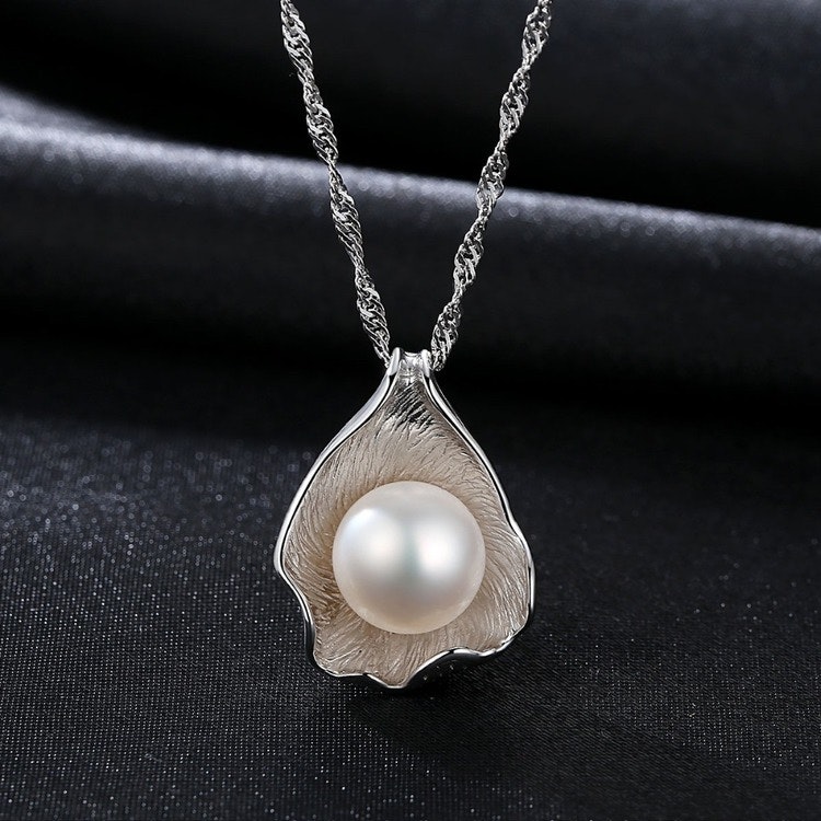 SILVER HALSBAND - Pearl N1008040