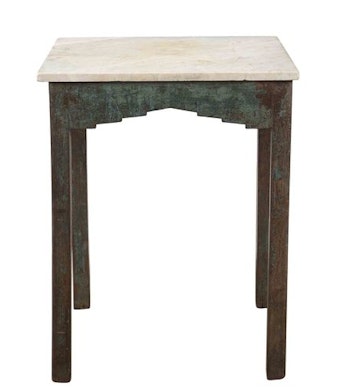 Träbord med bordskiva i marmor