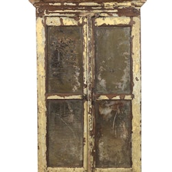Golvskåp i teak och dörrar med gammalt spegelglas
