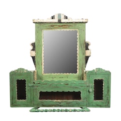 Väggskåp i äppelgrön  m. fack & spegel