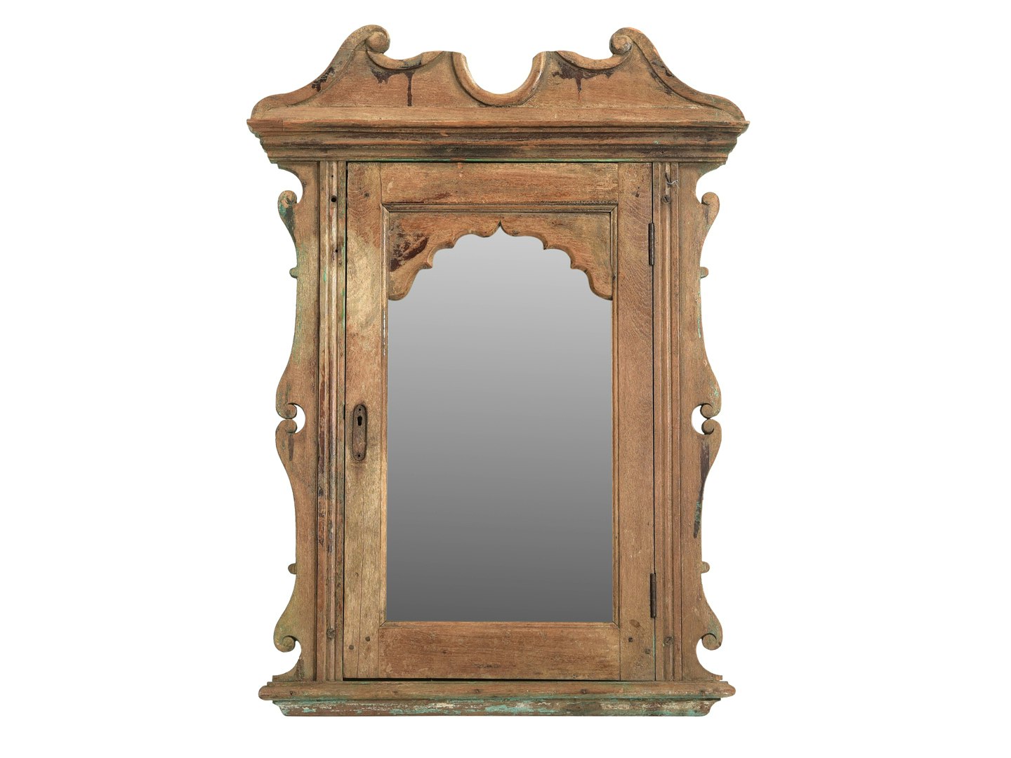 Spegel med gammalt spegelglas