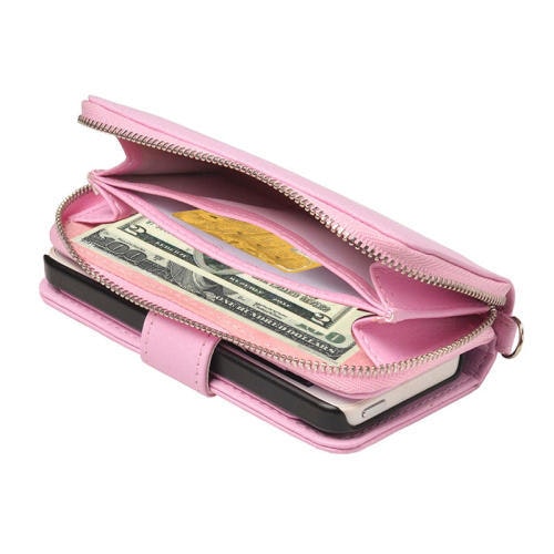 Plånbok med dragkedja, magnetlås till iPhone SE, 5, 5s