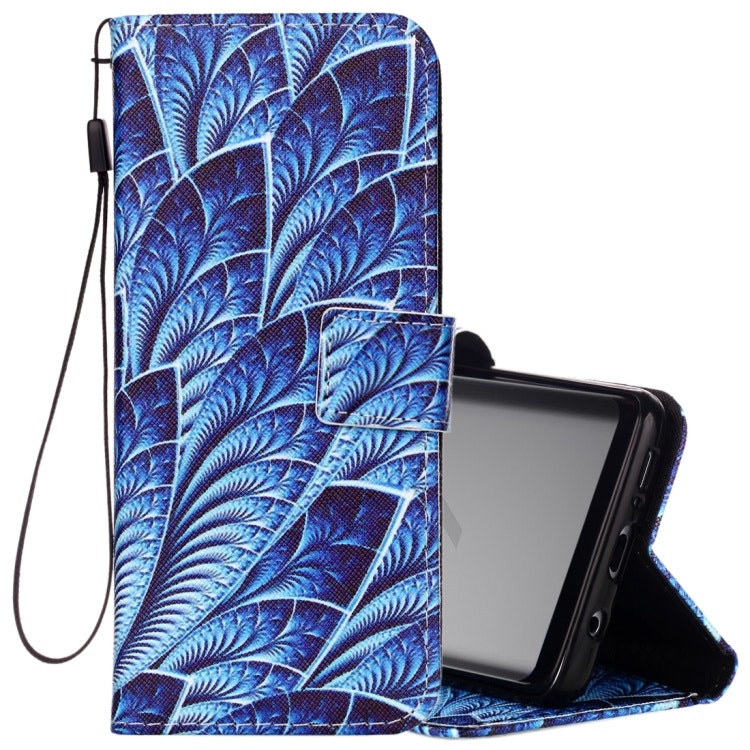 Blå mönstrad Plånbok för Samsung Galaxy S9 - CaseOn.se