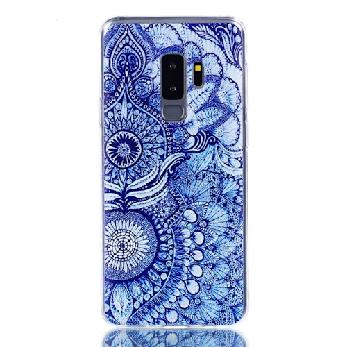 Blått mönstrat skal- till Samsung Galaxy S9 Plus