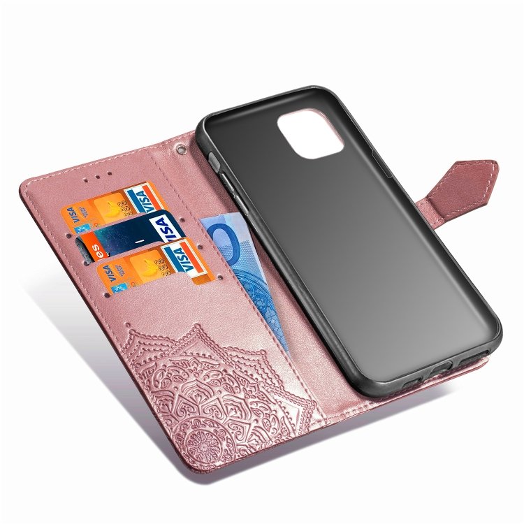 Plånbok i rosa mönster för iPhone 11 PRO
