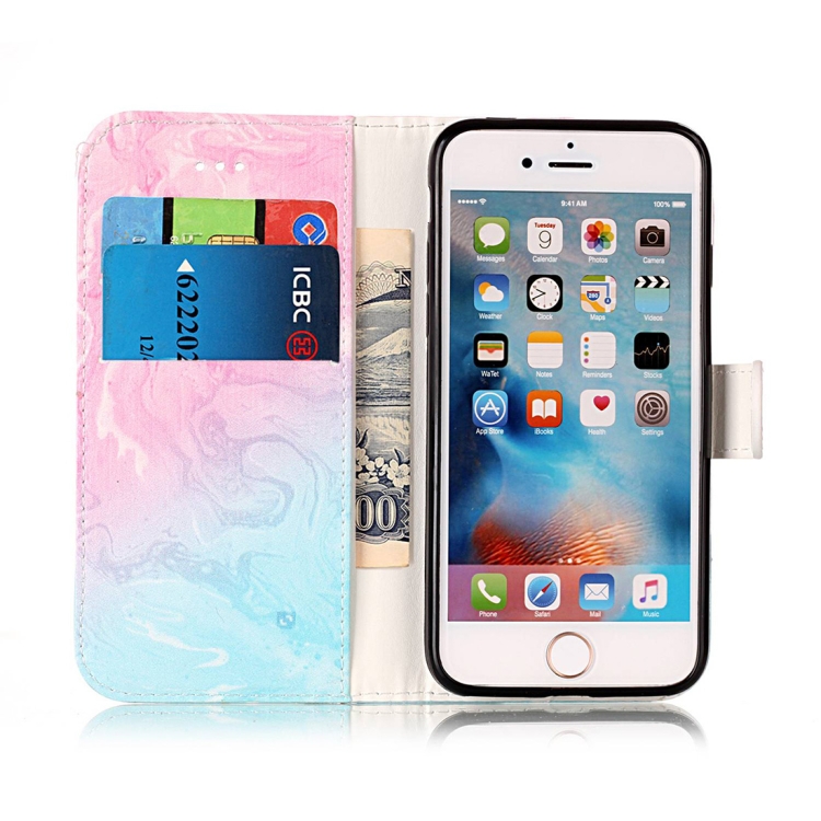 Plånbok med marmor mönster till iPhone 7/8/SE 2020
