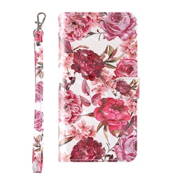 Plånbok med mönster av blommor till iPhone 7/8/SE 2020