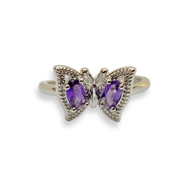 Ametist Ring Fjäril (ställbar)