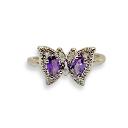 Ametist Ring Fjäril (ställbar)