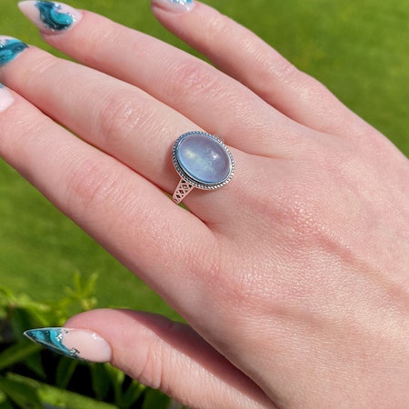 Akvamarin Ring (ställbar)