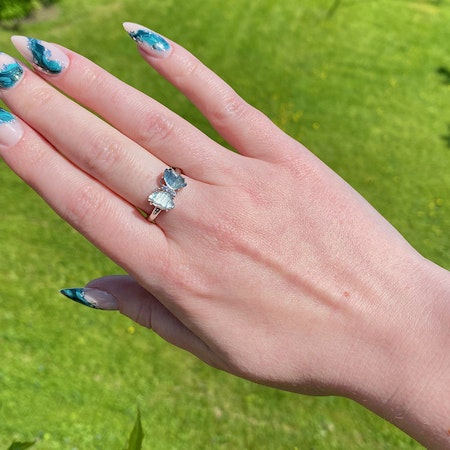 Fluorit Ring Fjäril (ställbar)