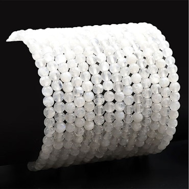 Månsten Vit 4mm pärlor Armband